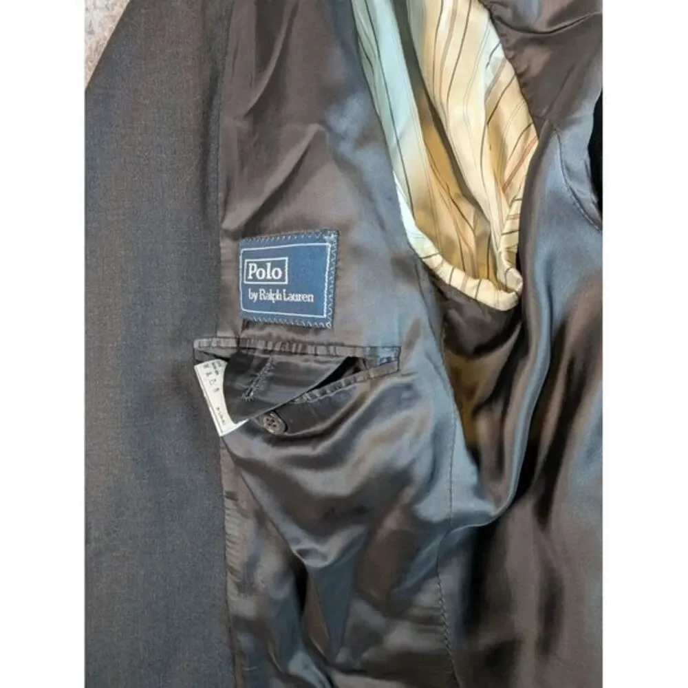 Polo Ralph Lauren Blazer Mens 42R Navy Blue‎ Wool Sports Coat Jacket Made Italy